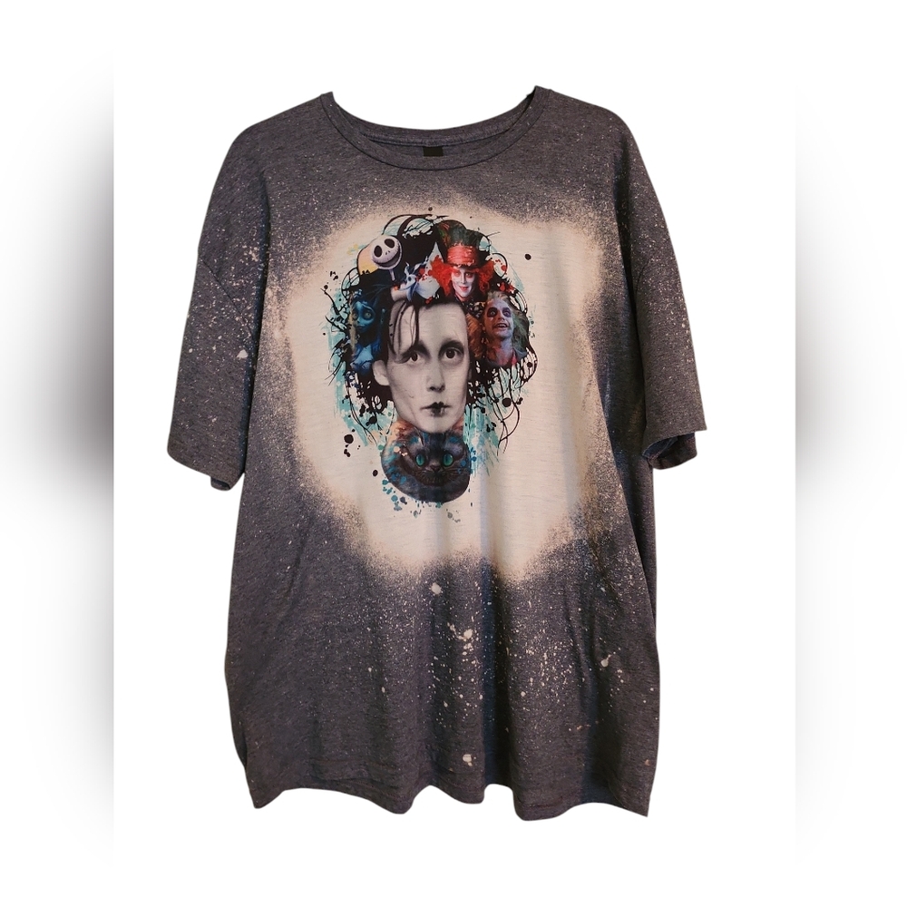 Johnny Depp Tim Burton Characters Siblimation Gildan Softstyle 2x Plus Size